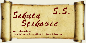 Sekula Stiković vizit kartica